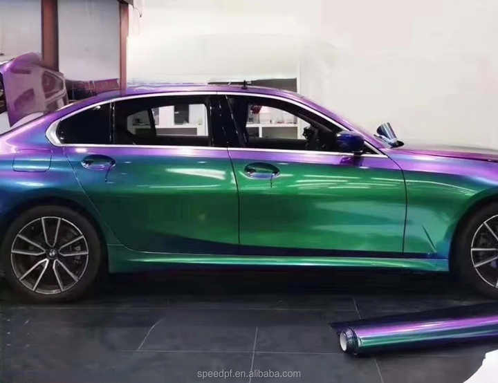 Produk populer seri Diamond bunglon ungu pesona hijau bunglon bungkus vinil  mobil| Alibaba.com