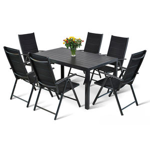 Outdoor Garden 6 Seat Patio <b>Bistro</b> Furniture <b>Table</b> and Chairs Sets - Product Image 1
