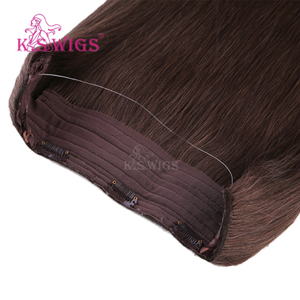 Extensions de cheveux Halo, cheveux humains vierges Remy, fil invisible, sans ruban adhésif, sans colle, largeur réglable, clips sécurisés, plusieurs couleurs T P - Product Image 1