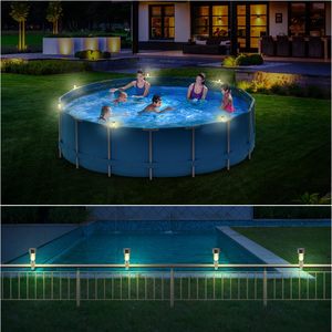 ไฟ LED พลังงานแสงอาทิตย์สำหรับสระว่ายน้ำ 6 ชิ้น กันน้ำระดับ IP66 ชาร์จซ้ำได้ สำหรับสระน้ำเป่าลม ให้แสงสว่างยามค่ำคืน - Product Image 4