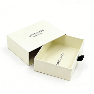 Custom Sliding Drawer <b>Paper</b> <b>Box</b> with Ribbon Pull for Jewelry Candle and Watch Gift Set Packaging with Specialty <b>Paper</b> Wrap - Product Image 2