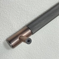 Poignées de meuble moletées, poignées de tiroir moletées en aluminium couleur cuivre, disponibles en 10, 12, 14, 16 et 18 pouces