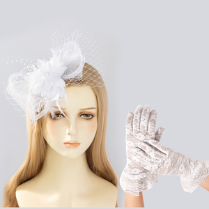 Bridal <strong>Wedding</strong> Party Tea Party Church Top Caps Elegant Formal <strong>Hats</strong> <strong>for</strong> <strong>Women</strong> with Veil Feather - Product Image 5