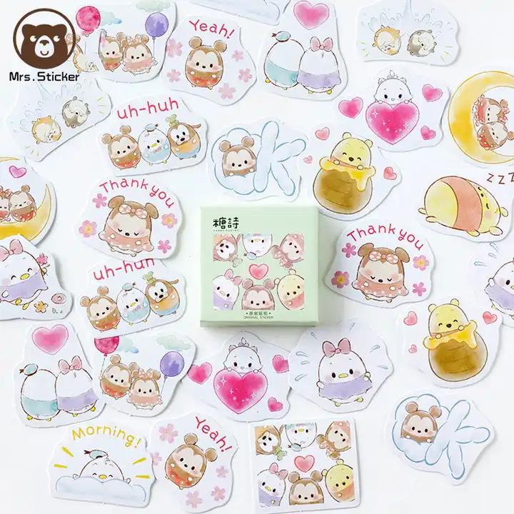 Wholesale 45 pcs/box Kawaii Cartoon Animal Cute Journal Stickers