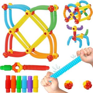 หลอดพลาสติกใช้ประสาทสัมผัสสำหรับเด็กคลายเครียดสีสันสดใสคลายเครียด - Product Image 1