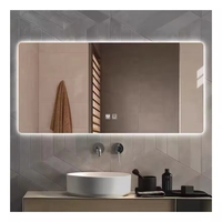 Miroir intelligent de salle de bain FULLSUMMER avec affichage de l'heure, éclairage mural, miroir de maquillage LED
