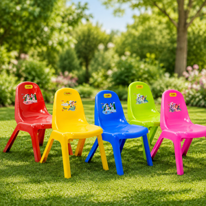 Chaise d'école pour enfants en PP multicolore, motif animalier, empilable, robuste, durable, écologique, ergonomique - Product Image 1