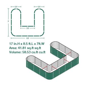 Precio de Fábrica, Jardinera Metálica Galvanizada en Forma de U de 17 Pulgadas, Macetas y Jardineras para Uso Doméstico - Product Image 5