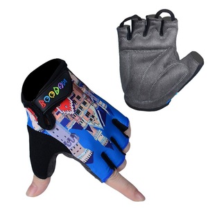 Children's <b>Half</b> Finger Cycling Gloves Breathable Non <b>Slip</b> Wear Resistant For Bike Riding Blue Red Orange Green - Product Image 2