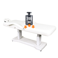 Table de massage électrique à 3 moteurs, oreiller amovible, lit de physiothérapie réglable pour salon de beauté, design moderne pour hôtel et spa