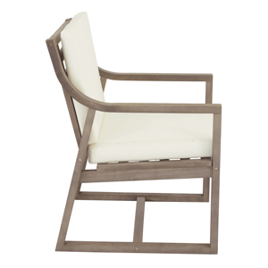 Set di Sedie da Esterno, Arredamento Moderno per Patio, Struttura in Legno con Cuscini Beige per Giardino e Cortile - Product Image 4