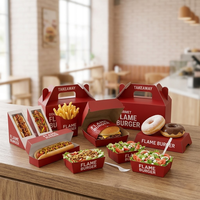 Boîte de conteneur pour hamburgers, poulet frit et frites, emballage à emporter, distributeur en gros, design personnalisé
