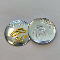 Étiquettes de bouteille de parfum en forme de tasse à café ronde en relief, étiquettes personnalisées en aluminium métallisé miroir
