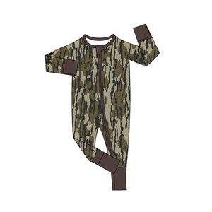 Moq bajo con estampado personalizado, ropa <span class=keywords><strong>de</strong></span> bambú <span class=keywords><strong>para</strong></span> niños, pijamas <span class=keywords><strong>de</strong></span> manga larga <span class=keywords><strong>para</strong></span> otoño e invierno, peleles azules con cremallera <span class=keywords><strong>para</strong></span> bebés y niños - Product Image 4