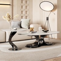 Ensemble de tables basses en acier au design moderne et simple, style vintage et luxe léger, plateau en ardoise Sen Pan, garantie 3 ans, multifonctionnel, facile à nettoyer, pour la maison
