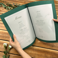 Menu de mariage personnalisé en cuir avec logo gravé au laser – Carte de table élégante pour banquets, restaurants, bars, fêtes – Vente en gros