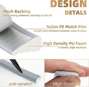 Burlete de Espuma de PU Autoadhesivo, Junta para Puerta Resistente a la Intemperie, Tira de Sellado para <span class=keywords><strong>Ventanas</strong></span> y Puertas Corredizas - Product Image 4