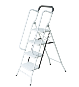 Échelle <span class=keywords><strong>escamotable</strong></span> en acier moderne pour usage hospitalier intérieur, 3-4 marches, tabouret d'escalier, rouge, pliable, léger, télescopique, 150 kg - Product Image 1