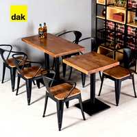 Ensemble de salle à manger classique en métal, chaise, mobilier de restaurant, table et chaises de salle à manger de café, ensemble de café