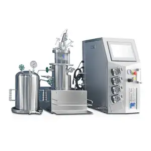 Yeast equipamentos de linha de produção automática escala do laboratório vidro bioeactor