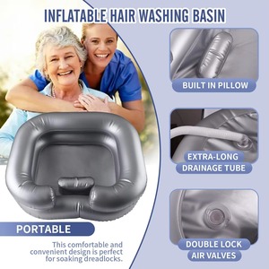 PVC Plastic Inflatable Hair Wash Basin Portable Inflatable Hair Shampoo Wash Basin for Bed Ridden People - Product Image 3