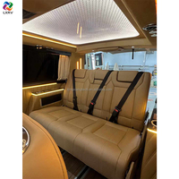 Siège-lit pliable multifonctionnel LXRV avec appuie-tête dissimulé en cuir Nappa imperméable pour fourgonnette, bus, camping-car, caravane