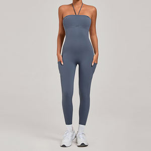 Macacão Esportivo Feminino PASUXI para <span class=keywords><strong>Yoga</strong></span>, Controle de Barriga, Corrida e Fitness com Bolsos e Efeito Levanta Bumbum - Product Image 3