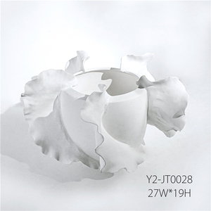 Modern Style Handmade Ceramic <b>Vases</b> Ruffled Design <b>Vase</b> for Home Decor - Product Image 5