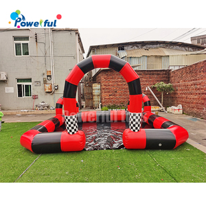 Triciclo inflable comercial para niños, pista de carreras, parachoques, barreras de pista de carreras de coches, <span class=keywords><strong>circuito</strong></span> de arco de carreras <span class=keywords><strong>Go</strong></span> Kart - Product Image 3