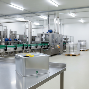 Bidon carré en métal Kontensan L126 de 10 litres pour sirop de glucose, dimensions 232 x 232 x 350 mm - Product Image 3