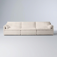 Canapé sectionnel moderne, simple, assemblé à la main, modulaire, avec accoudoirs inclinés, canapé de luxe pour salon, appartement, hôtel