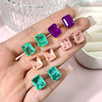 Joyería de Brasil personalizada chapado en oro Semi Joias Esmeralda fusión piedra Stud pendientes mujeres