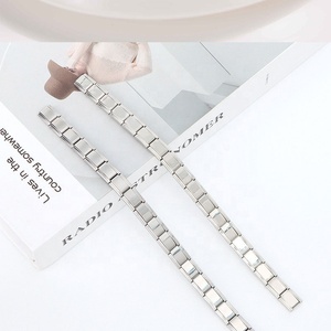 Bracelet à breloques italien élastique personnalisable en acier inoxydable plaqué argent et or, maillons modulaires, pour homme et femme - Product Image 6