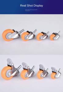 <span class=keywords><strong>Mini</strong></span> roulettes en polypropylène et caoutchouc orange, roulettes pivotantes à roulement industriel de 1 à 2 pouces, frein pour chaise de bureau, canapé, étagère, usage intensif - Product Image 3