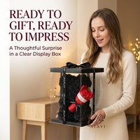 Ours en roses éternelles de luxe, écologique et de haute qualité en PVC, pour cadeau de Saint-Valentin, utilisation intérieure, décoration de la maison, homme femme