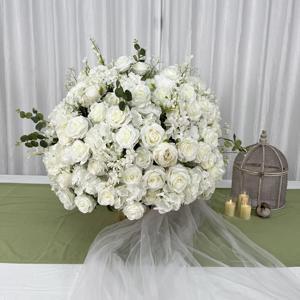 Fashion Wedding Flower Arrangement <b>Artificial</b> Silk white Wedding Flower ball for Wedding Entrance Decoration - Product Image 1