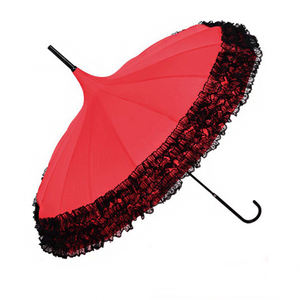 largo con diseño personalizado, sombrilla negra <span class=keywords><strong>de</strong></span> buena calidad, con mango en J, a la moda, Pagoda - Product Image 2