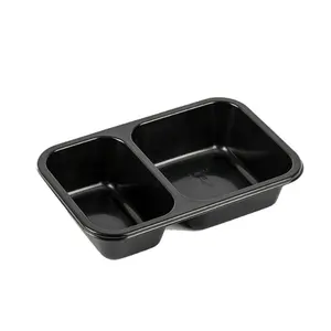 プラスチック製の黒い正方形の食品包装箱使い捨てプラスチックトレイを取り除く