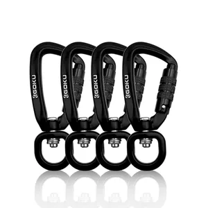 Bán Buôn 4KN An Toàn Móc Nhôm Xoay Carabiner Mùa Thu Bảo Vệ/Vành Đai An Toàn Phụ Kiện Carabiners Cho Con Chó Dây Xích