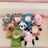 Boneka Hewan Lucu 25Cm, Boneka Tangan Serigala Singa Buaya Sapi, Boneka Edukasi Cerita untuk Bayi Anak