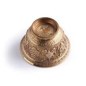 โรงงานผลิตโดยตรง จัดหาชามทองเหลืองโลหะคุณภาพสูงสไตล์จีน พร้อมโลโก้สั่งทำได้ - Product Image 4