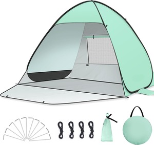 Carpa de Playa Plegable OEM con Protección Solar UPF 50+, Puerta con Cierre para 1-4 Personas, Carpa de Playa Portátil con Bolsa de Transporte - Product Image 1