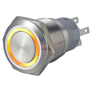 Interruptor de Botón Pulsador Momentáneo Iluminado con Anillo LED, 2NO2NC, IP67, Impermeable, 250V, 12V, 12mm, 22mm, Acero Inoxidable, 3A, para Electrodomésticos - Product Image 3