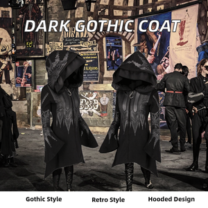Sudadera con Capucha Larga de Poliéster Estampada Estilo Punk Gótico Oscuro Negro para Mujer, Colección Otoño Invierno 2026, Inspirada en Disfraces de Películas y TV - Product Image 2