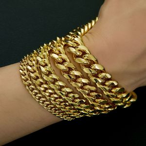 Hip Hop <span class=keywords><strong>Miami</strong></span> 14K18K Oro Acero inoxidable Iced Broche Cadena de eslabones-Cadena cubana Cubana Collar de hombre Perla de circón Piedras principales Regalo - Product Image 5