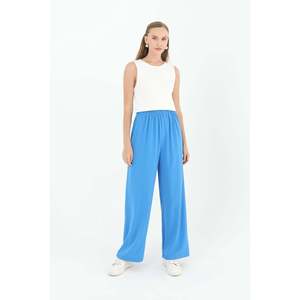 Pantalon large taille haute pour femme - 18103PNT - BLEU - Product Image 1