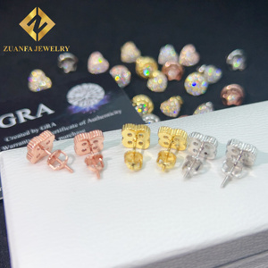 인기있는 디자인 패스 다이아몬드 테스터 빛나는 아이스 아웃 힙합 쥬얼리 925 스털링 실버 쥬얼리 모이사나이트 스터드 귀걸이 - Product Image 3