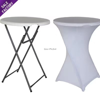 Table de Repas Pliante Ronde en Plastique HDPE Blanche pour Location Commerciale, Extérieure, Banquet, Mariage, Fête à Thème Barbecue, Camping et Pique-Nique
