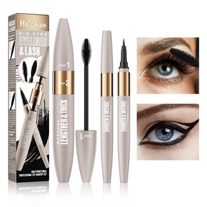 Gel minéral 2-en-1 pour cils et eye-liner – Formule waterproof allongeante et recourbante – Maquillage noir pour les yeux – Marque privée - Product Image 4