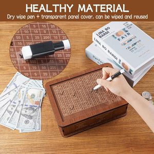 Banco para adultos Niños Banco de monedas para niños y niñas Único 10000 Caja de desafío de ahorro Caja de ahorro de madera con dinero - Product Image 3
